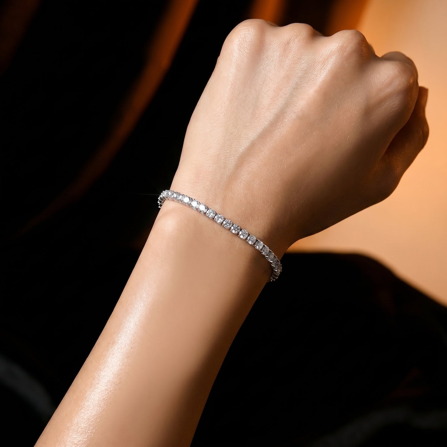 3mm Tennis Bracelet Silver Plated With Pure Zircon Stones