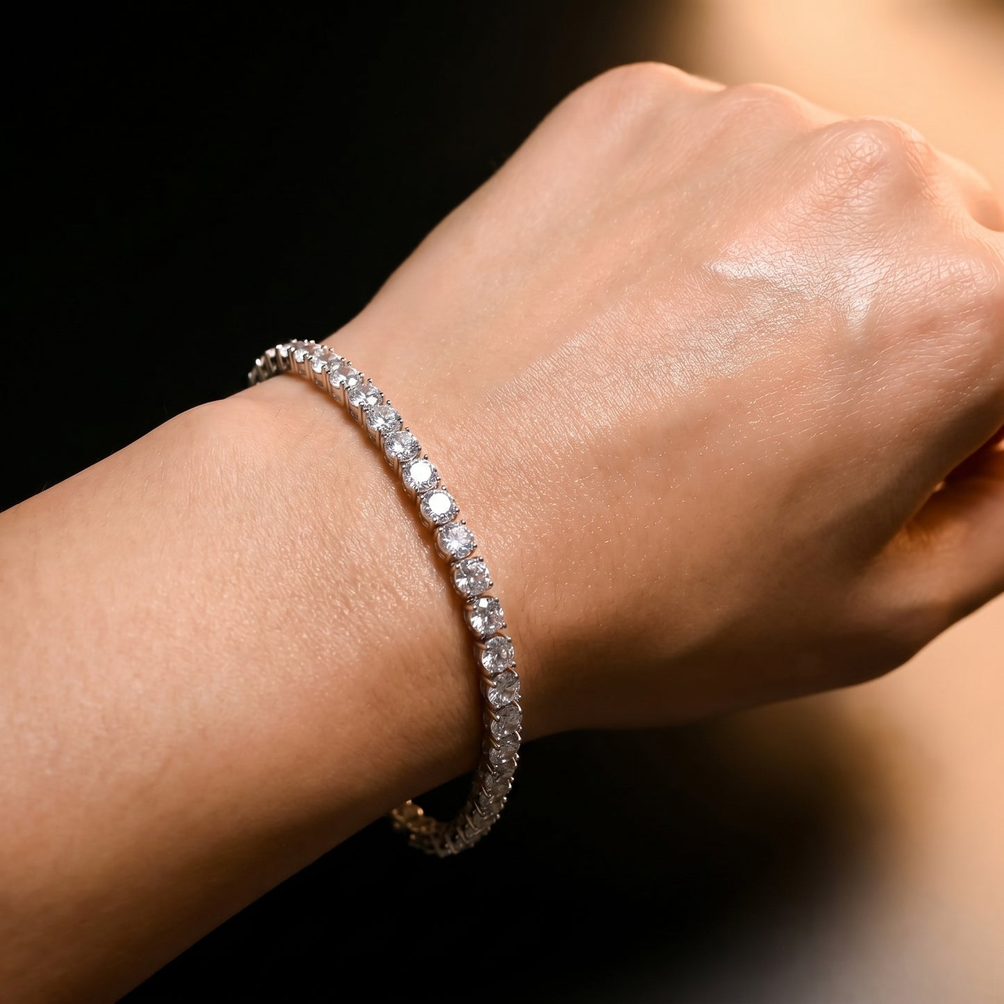 3mm Tennis Bracelet Silver Plated With Pure Zircon Stones