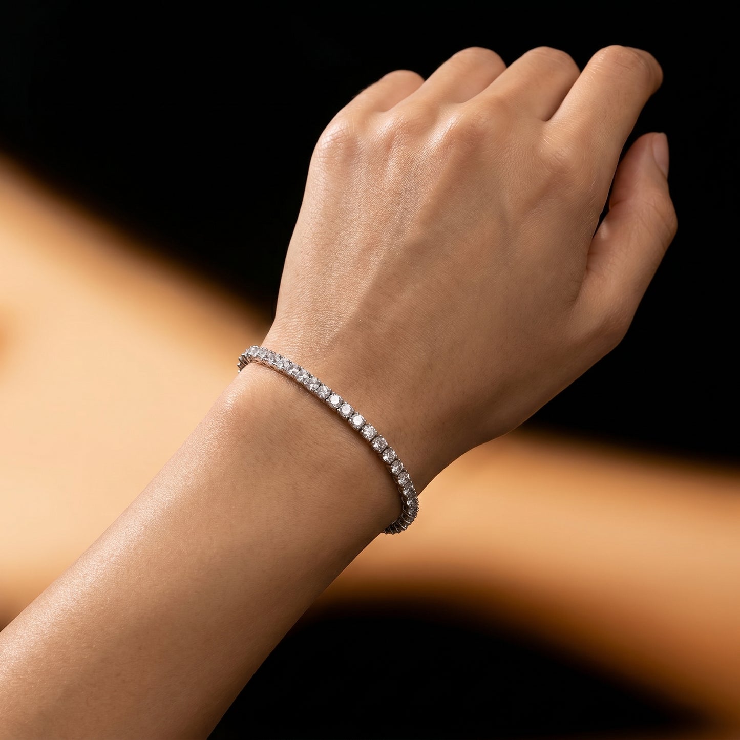 3mm Tennis Bracelet Silver Plated With Pure Zircon Stones