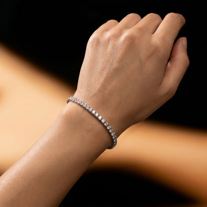 3mm Tennis Bracelet Silver Plated With Pure Zircon Stones