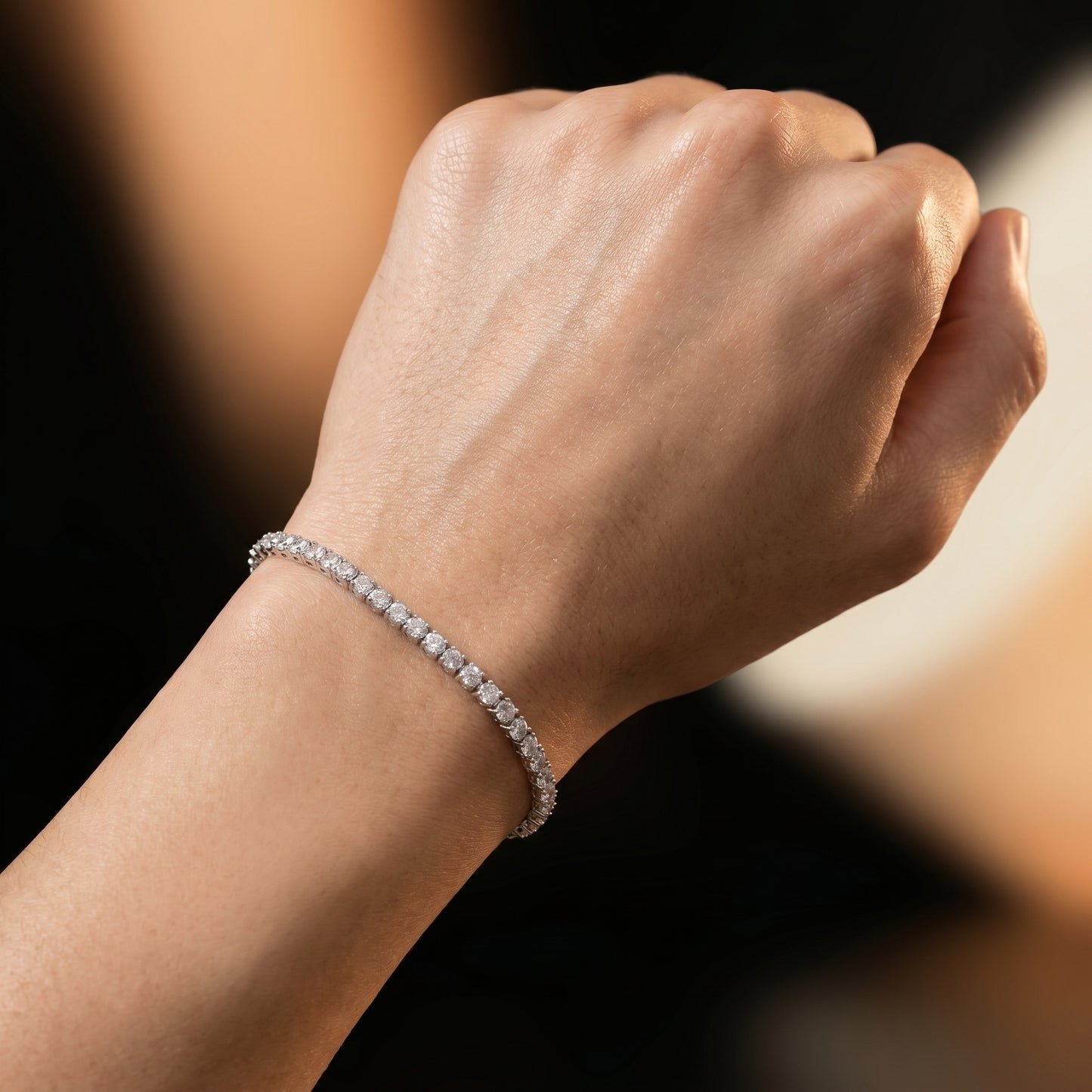3mm Tennis Bracelet Silver Plated With Pure Zircon Stones