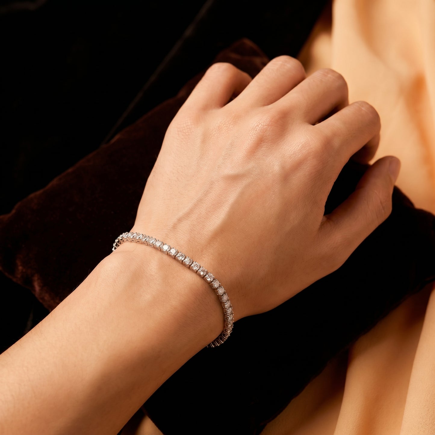 3mm Tennis Bracelet Silver Plated With Pure Zircon Stones