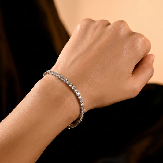 3mm Tennis Bracelet Silver Plated With Pure Zircon Stones