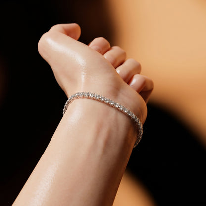 3mm Tennis Bracelet Silver Plated With Pure Zircon Stones
