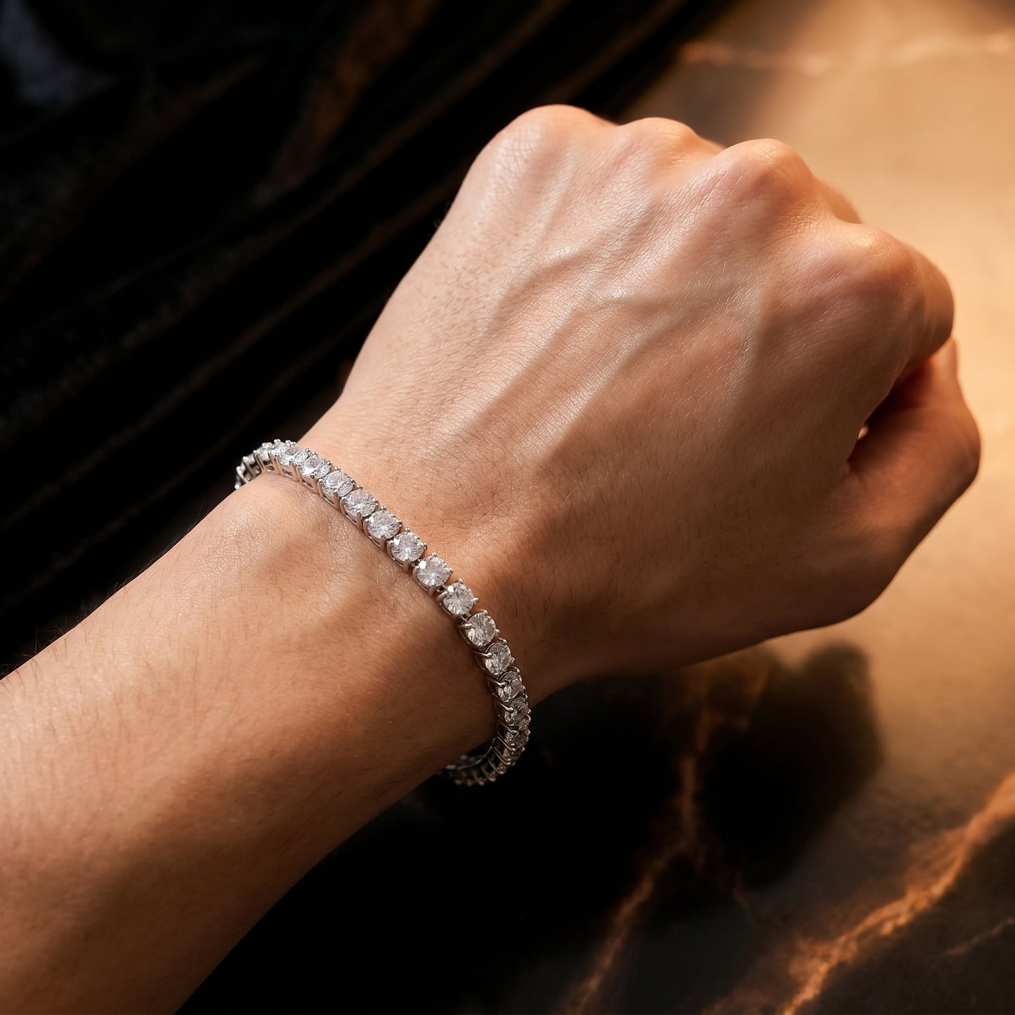 5mm Tennis Bracelet Silver Plated With Pure Zircon Stones