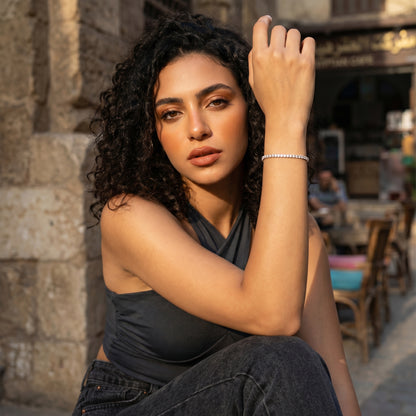 2mm Tennis Bracelet Silver With Pure Zircon Stones