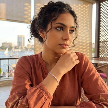 2mm Tennis Bracelet Silver With Pure Zircon Stones