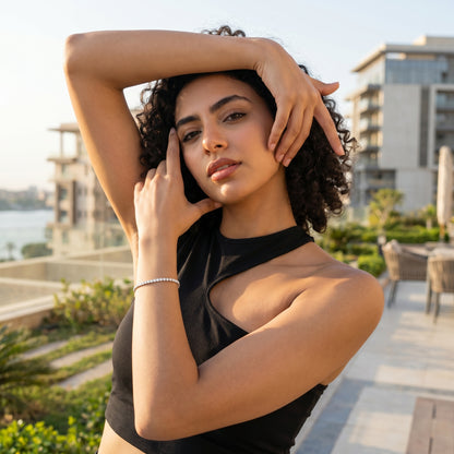 2mm Tennis Bracelet Silver With Pure Zircon Stones