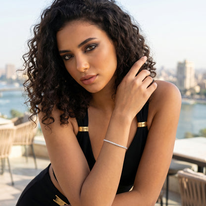 2mm Tennis Bracelet Silver With Pure Zircon Stones