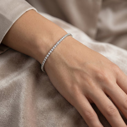 2mm Tennis Bracelet Silver With Pure Zircon Stones