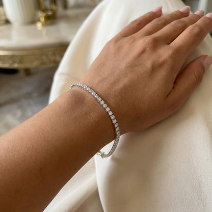 2mm Tennis Bracelet Silver With Pure Zircon Stones