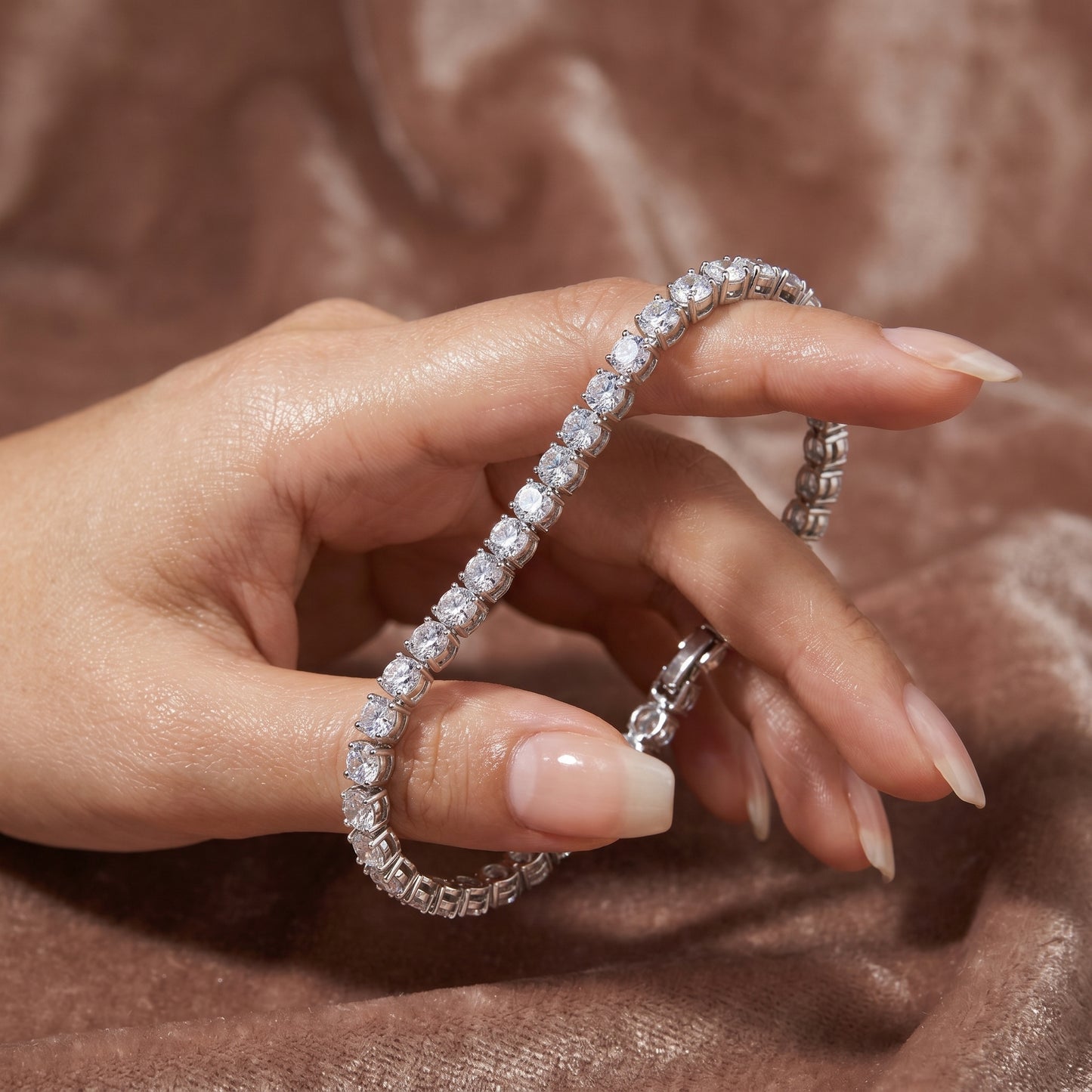5mm Tennis Bracelet Silver Plated With Pure Zircon Stones