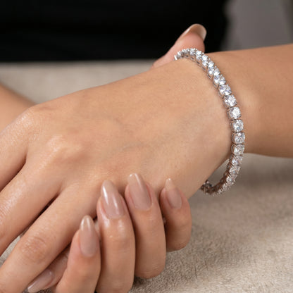 5mm Tennis Bracelet Silver Plated With Pure Zircon Stones