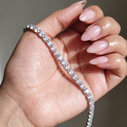 5mm Tennis Bracelet Silver Plated With Pure Zircon Stones