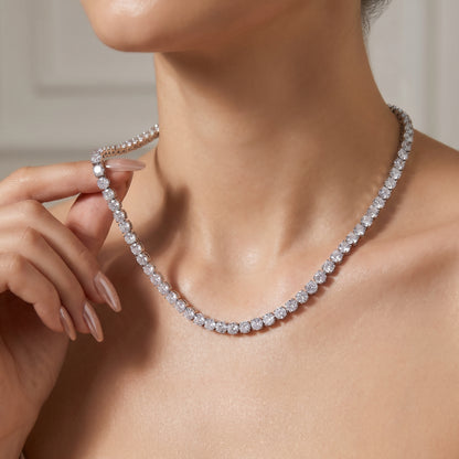 5mm Tennis Necklace Silver Plated With Pure Zircon Stones