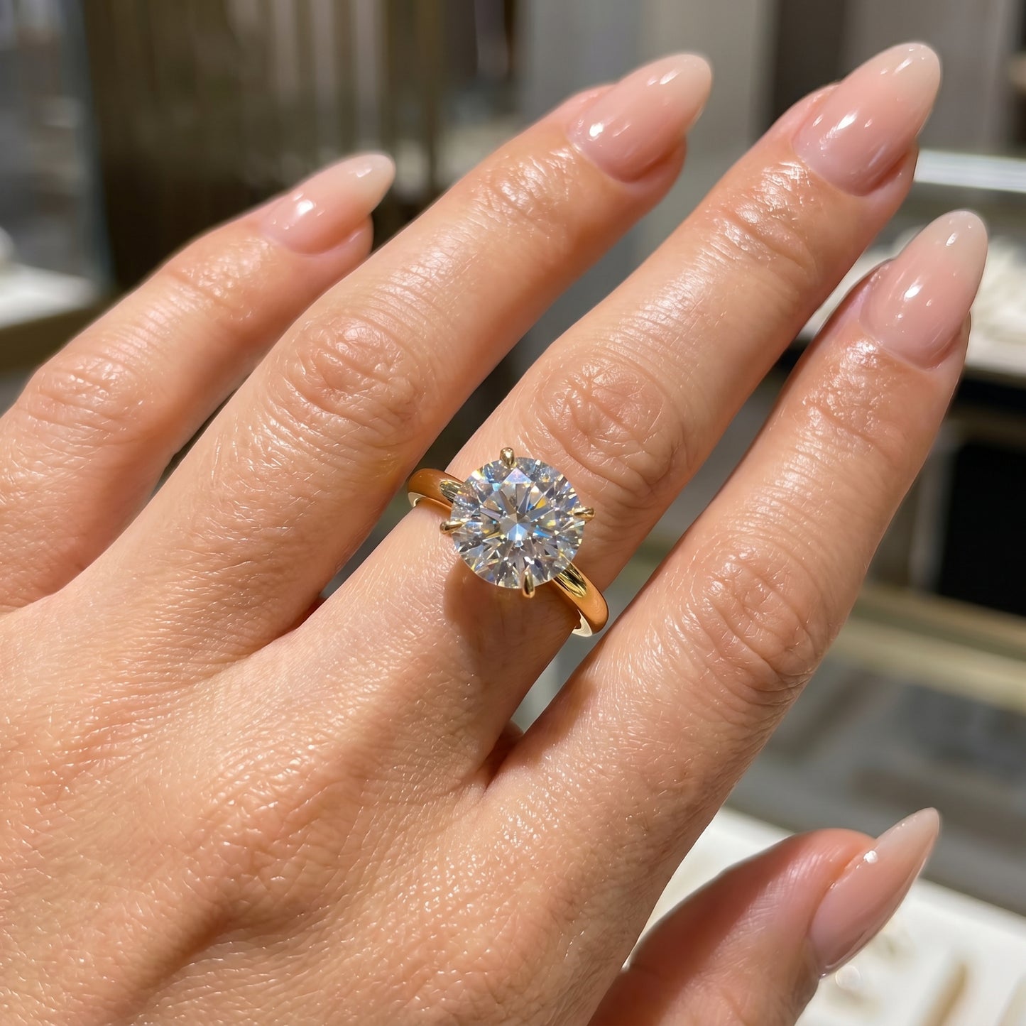 Round Cut White Sapphire Charm Ring