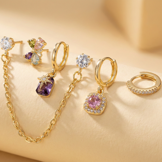 EARRINGS SET GOLD PLATED